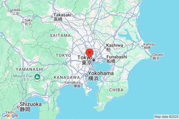 Google Map preview of Tokyo Prefecture tattoo-friendly onsen in Japan