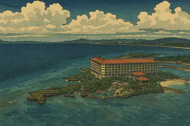 Hyatt Regency Seragaki Island Okinawa Shin Hanga Art Style