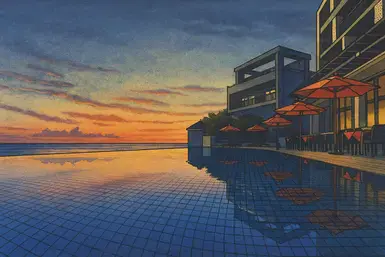 Ryukyu Onsen Senagajima Hotel Shin Hanga Art Style