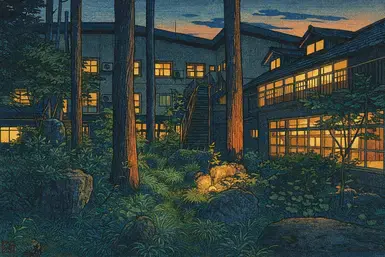 Ichirino Kogen Hotel Roan Shin Hanga Art Style