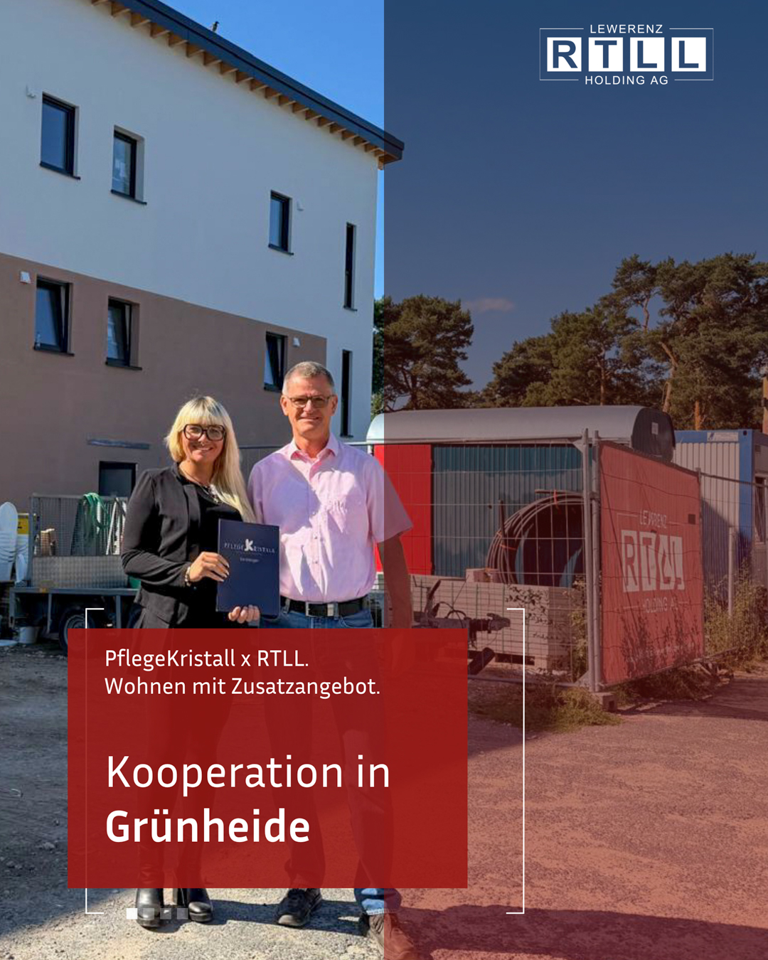 Kooperation zwischen PflegeKristall und der RTLL Lewerenz Holding AG für das Wohnprojekt am Heideweg in Grünheide