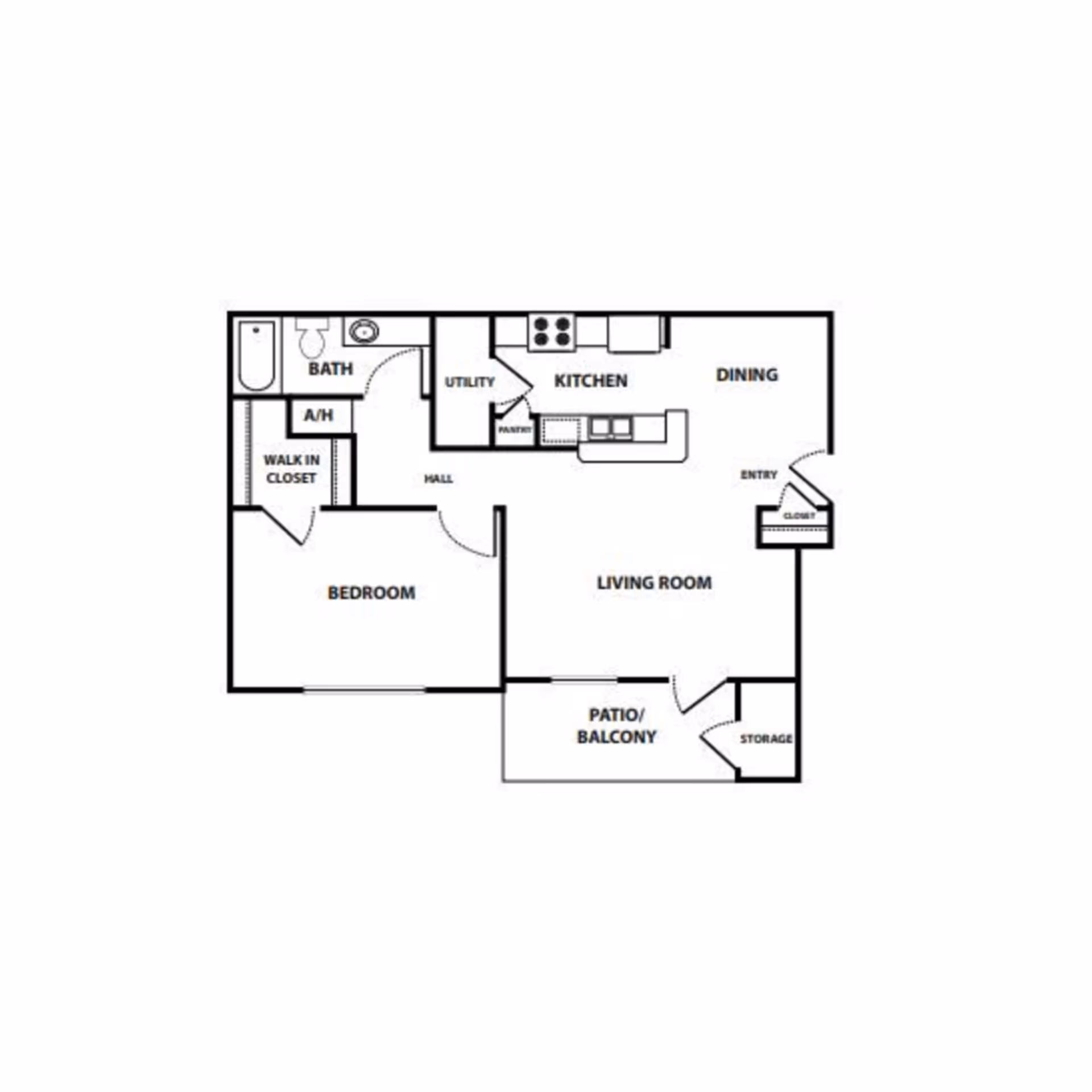 One bedroom layout
