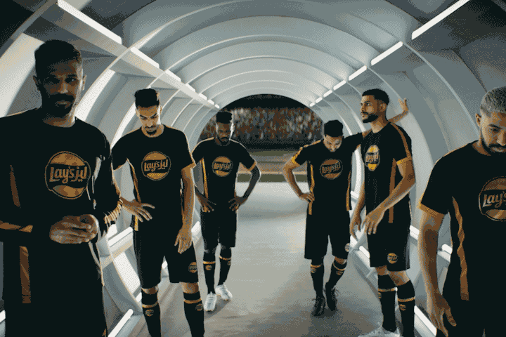 Projects page GIF thumbnail, colored, Lays Ad, The Ball Needs Lays campaign, GIF.