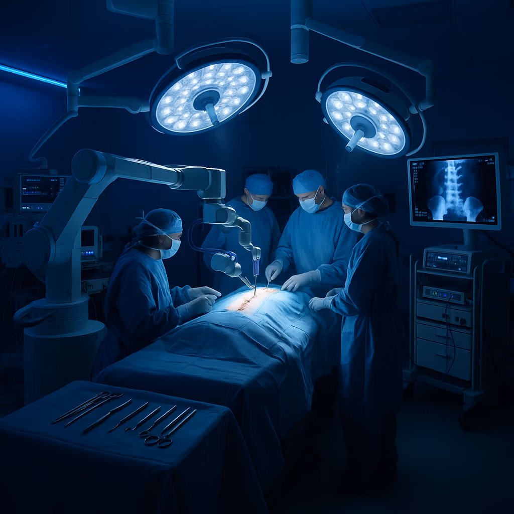 AI-generated featured image for Lifetime Surgical blog post: Anterior Spine Access Surgery