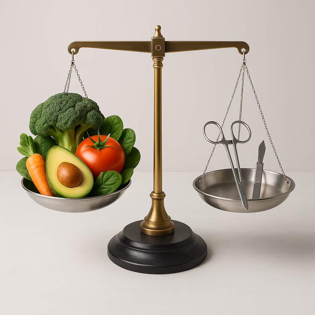 AI-generated featured image for Lifetime Surgical blog post: Medical Weight Loss vs Bariatric Surgery