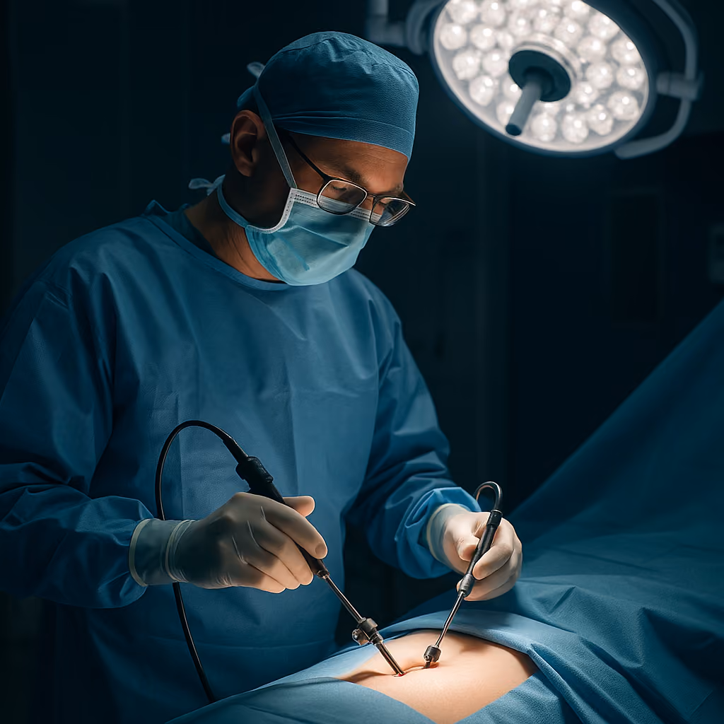 AI-generated featured image for Lifetime Surgical blog post: Benefits of Laparoscopic Hernia Repair