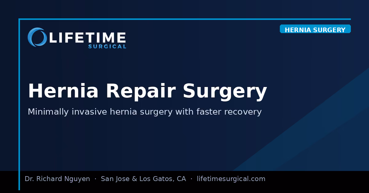 Hernia surgery in San Jose comparing mesh and non-mesh repair options and cost