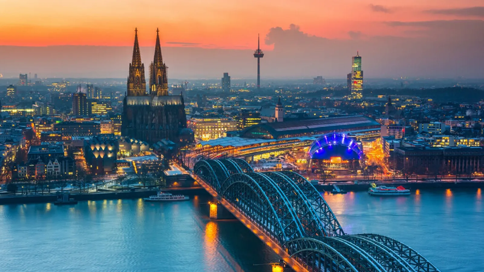 Iconic Cologne city view associated with IDS Cologne 2025.