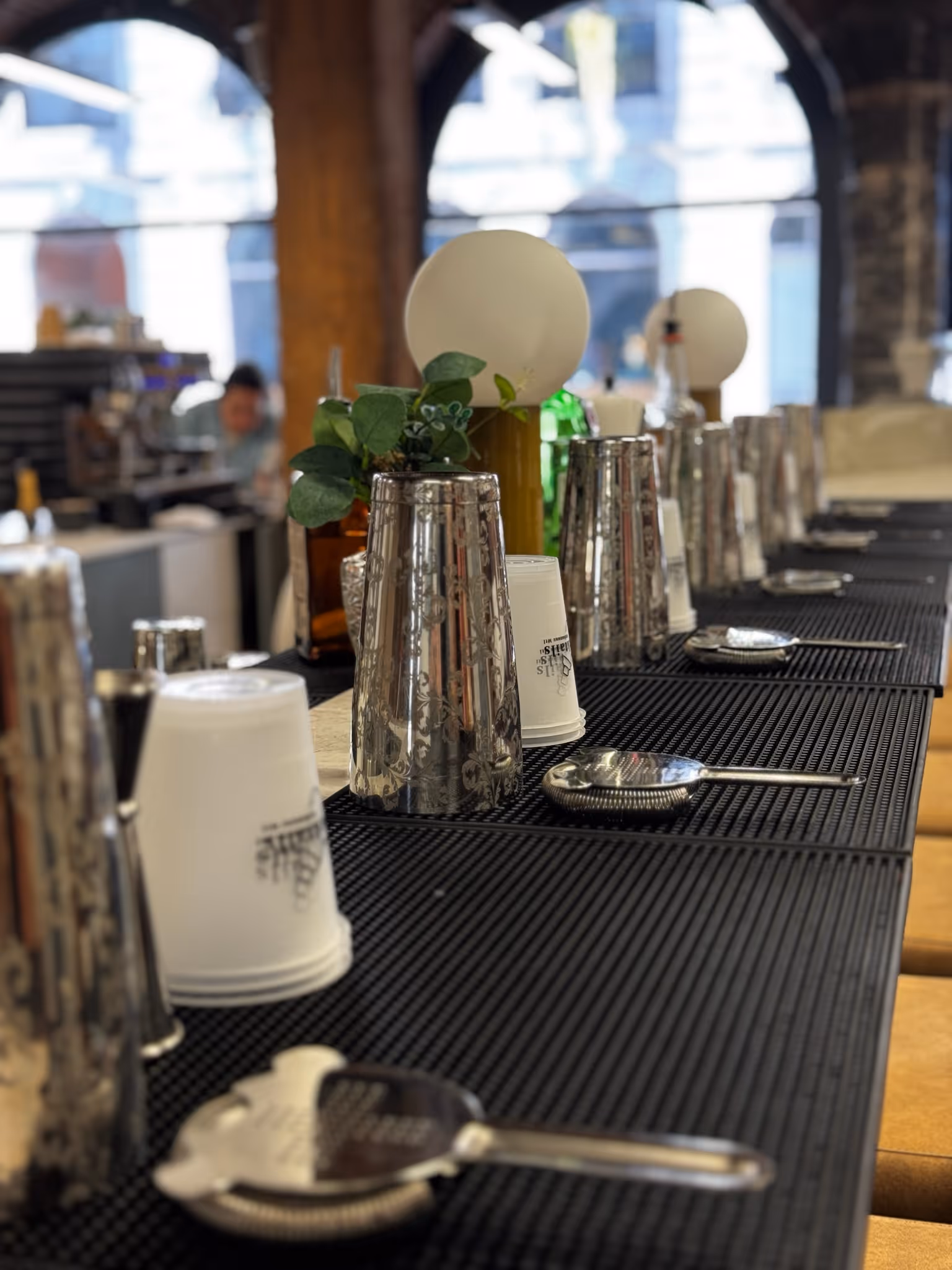 Group mixology class set up in the heart of Montreal