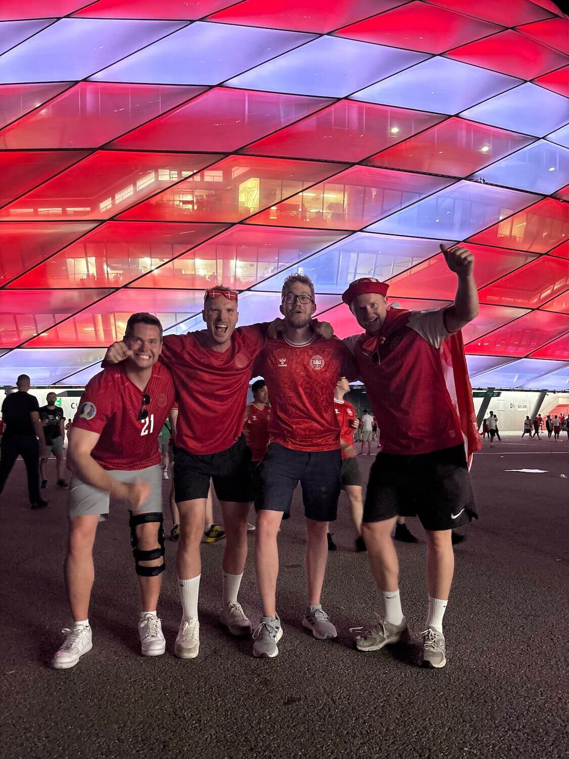 Celebrating in front of the Allianz Arena