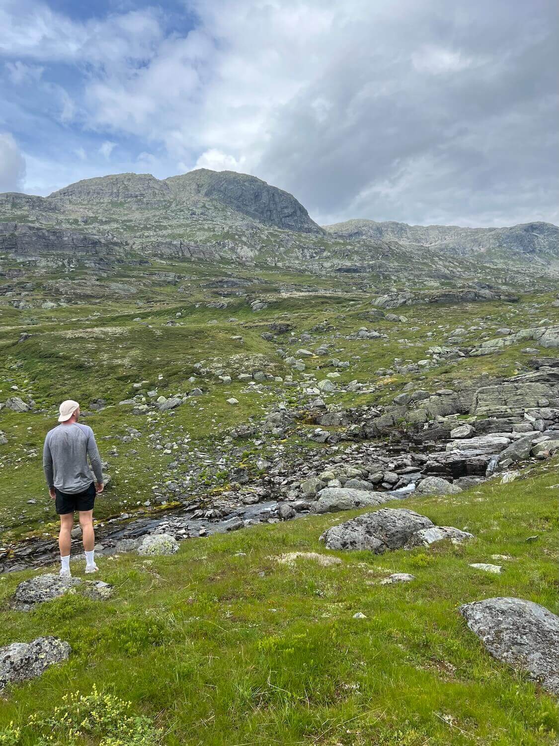 Standing in the mountains of norway