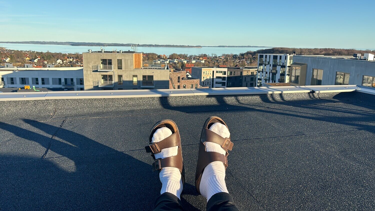 Sitting on the rooftop