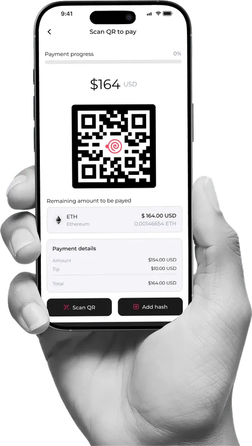 Device screen QR pay