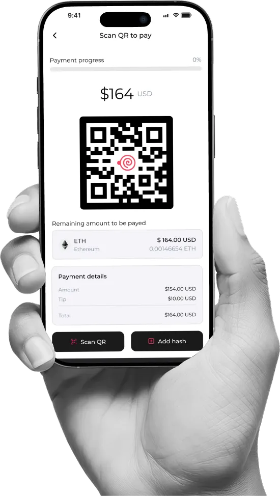 Device screen QR pay