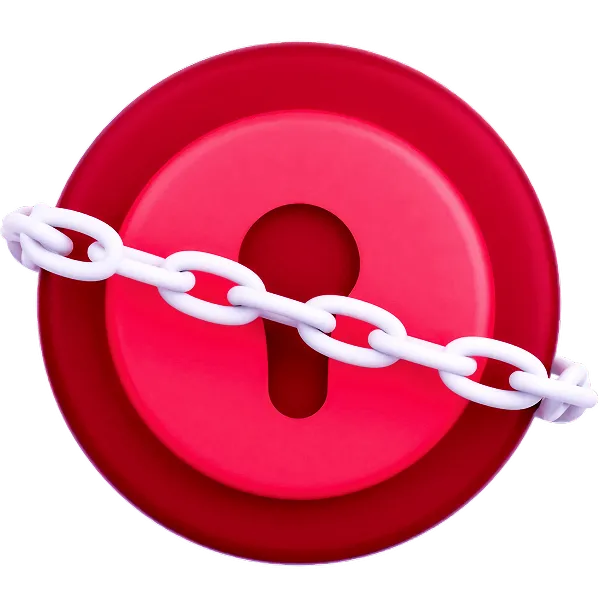 Lock icon with a chain across it