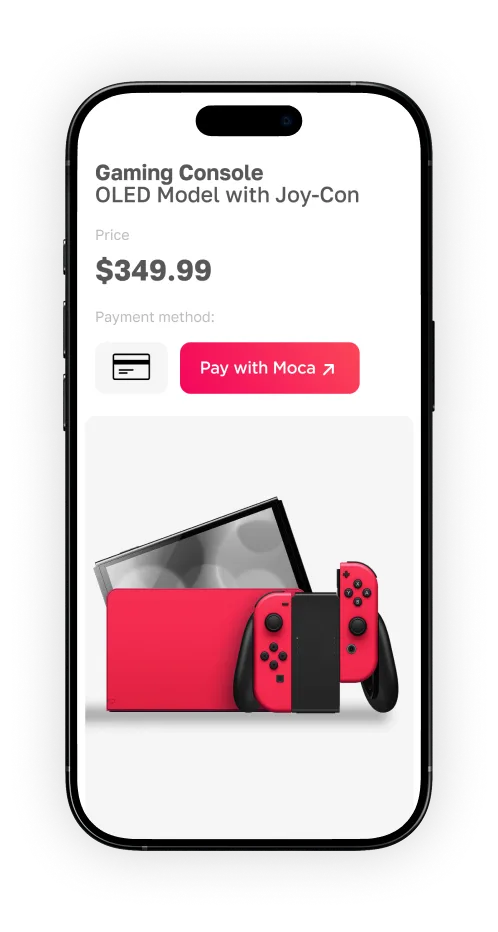 Pay with moca screen