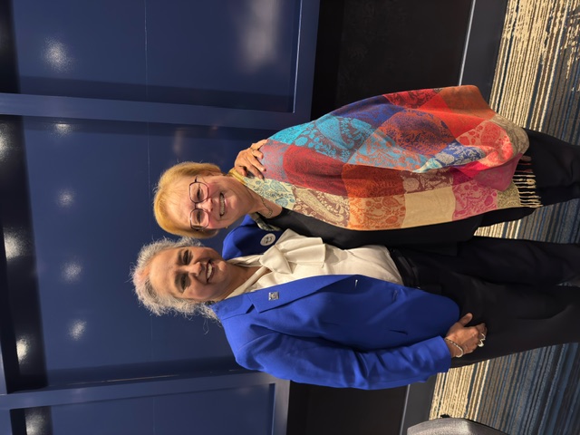 Sharon reconnecting with Archana Chaterjee at ELAM.