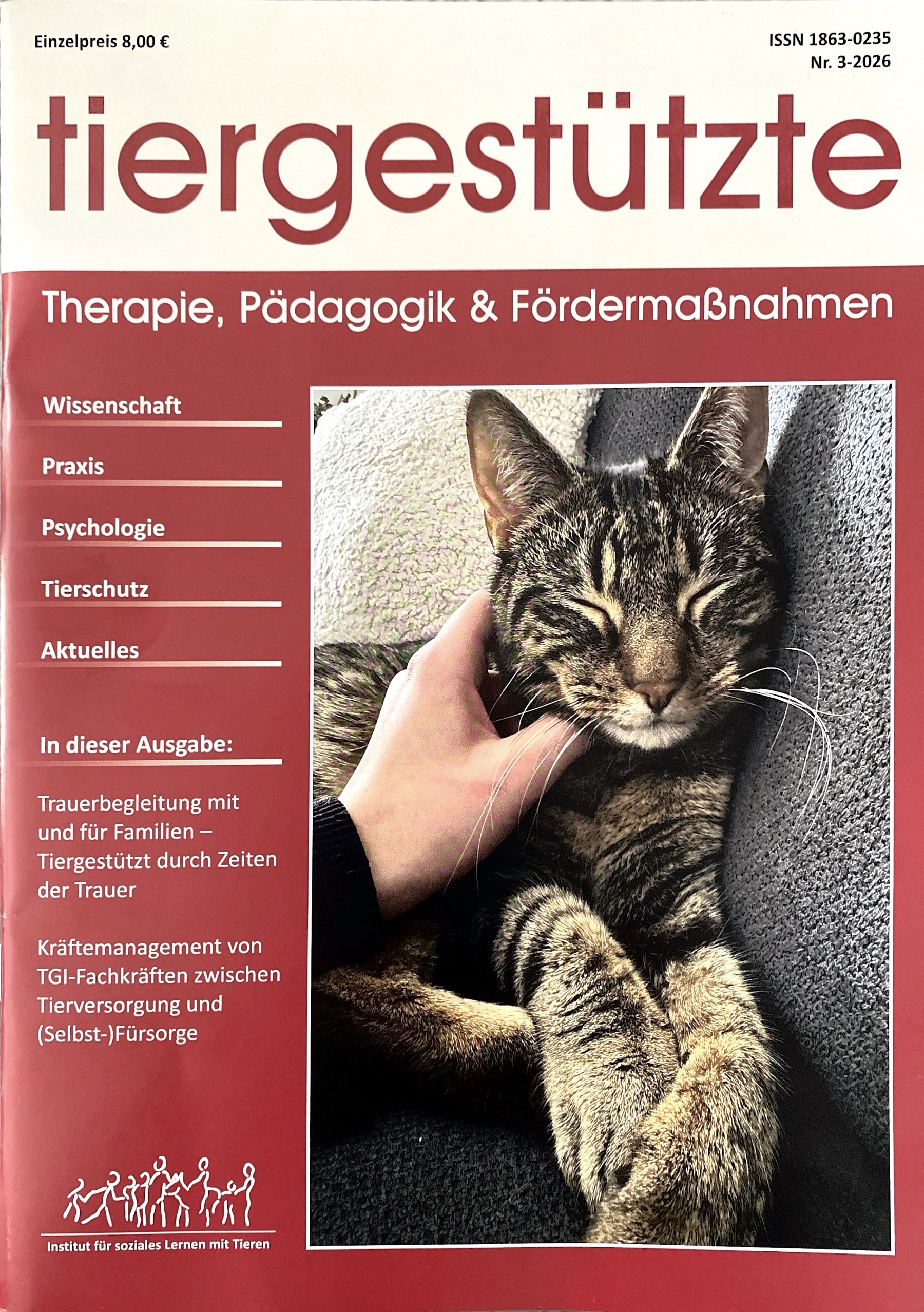 03.10.2026: aktuelle Zeitschrift "tiergestützte" 2026 Nr. 3 ist erschienen