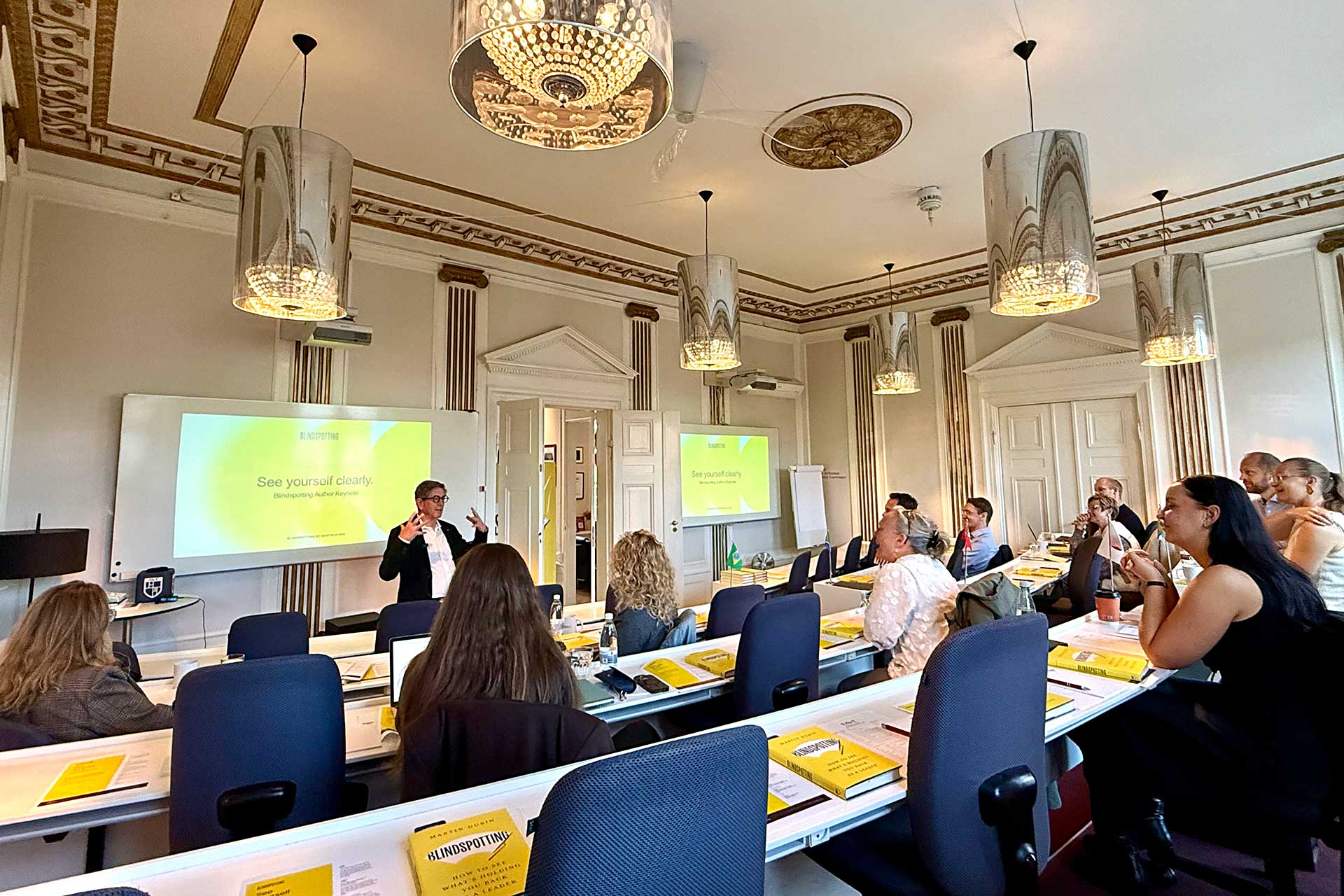 Photo of Martin Dubin speaking to a group