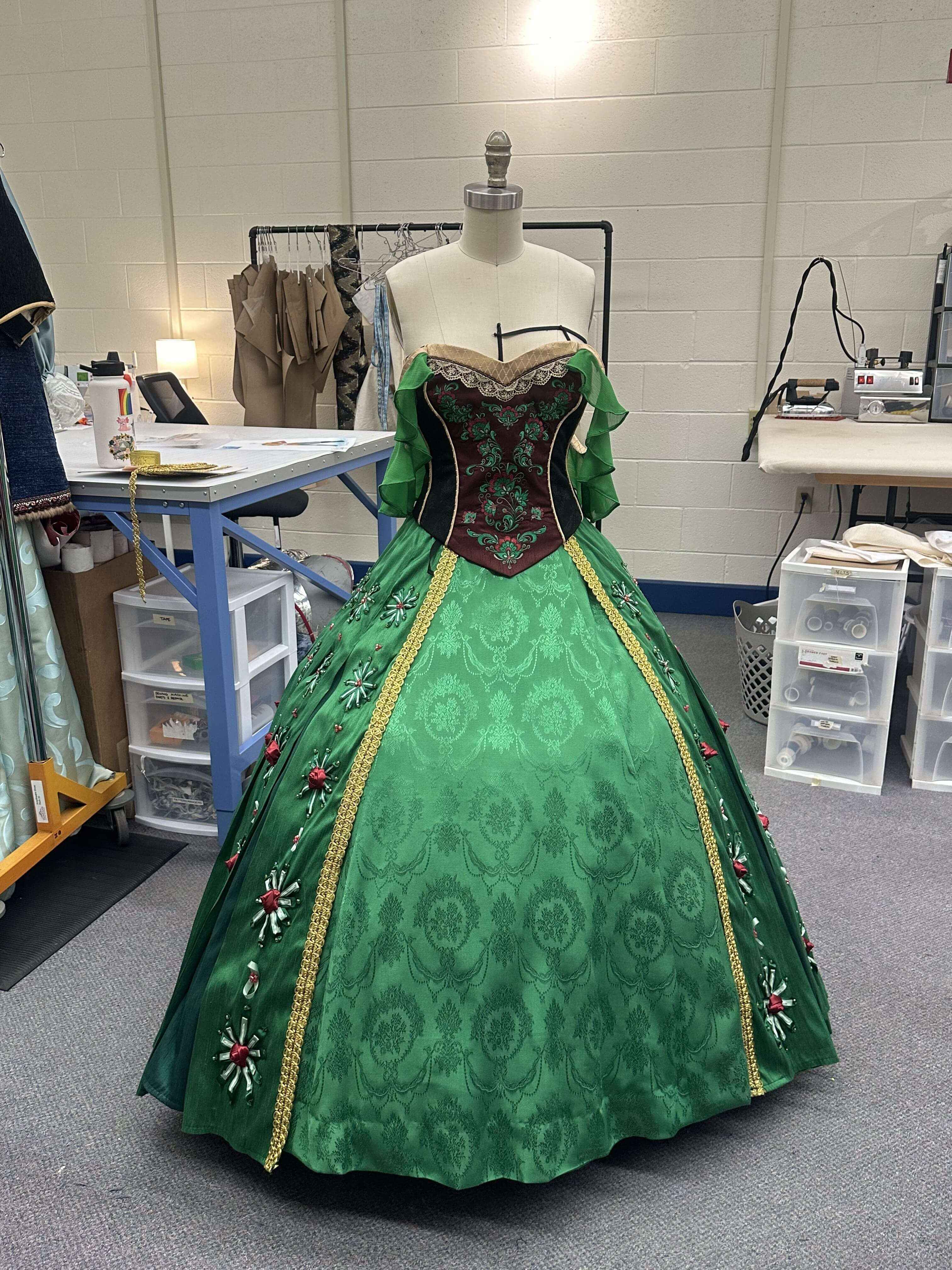 Full body shot of Anna's coronation dress
