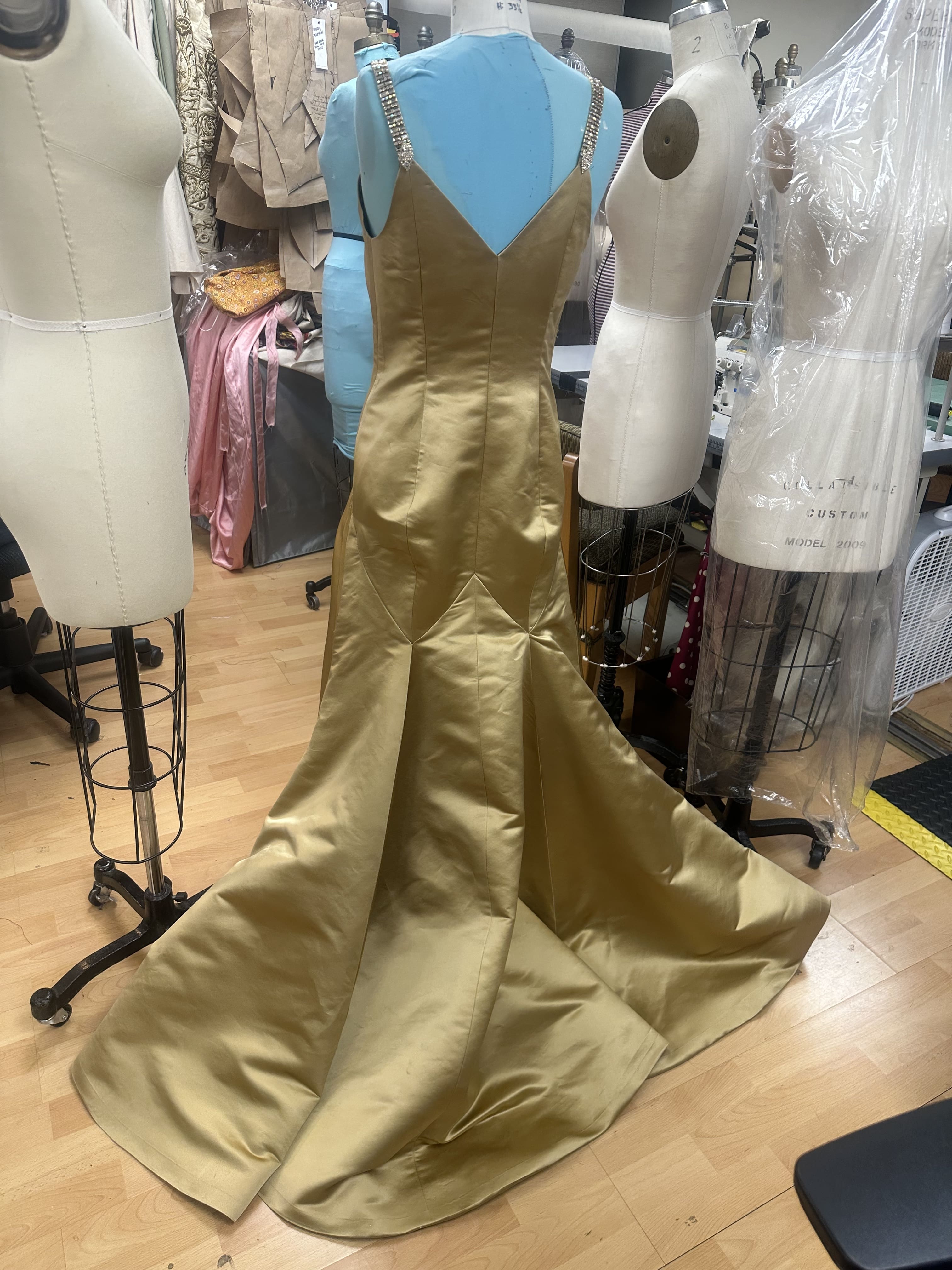 Dowager jacket in pieces flatlined with lace