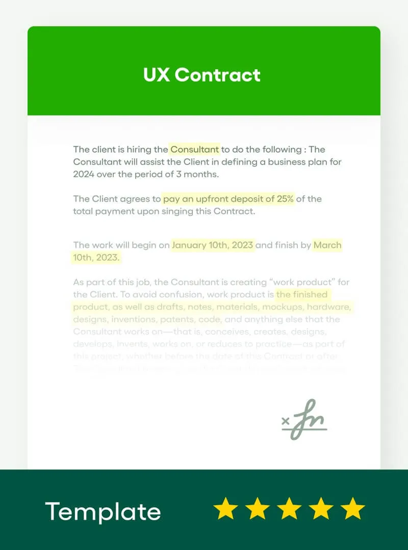 Picture of UX Contract Template - Bonsai
