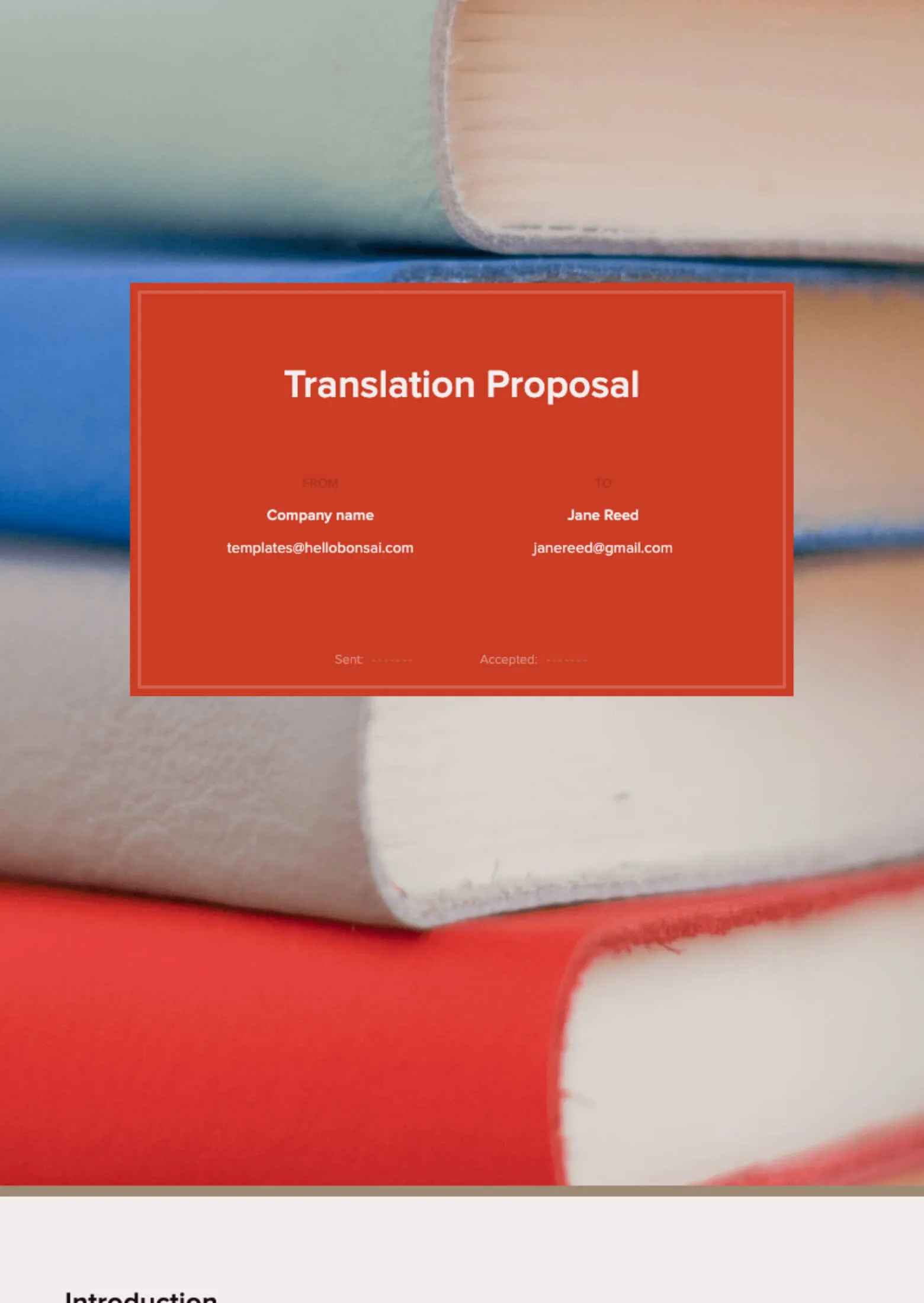 Translation Proposal Template - Bonsai