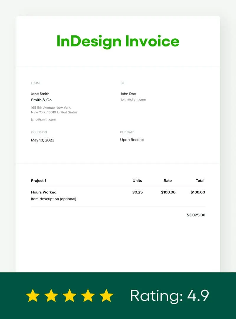 InDesign Invoice Template - Bonsai