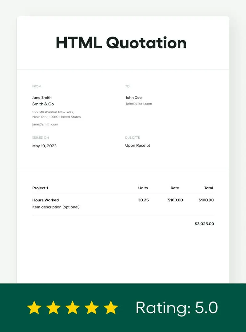 HTML Quotation Template - Bonsai