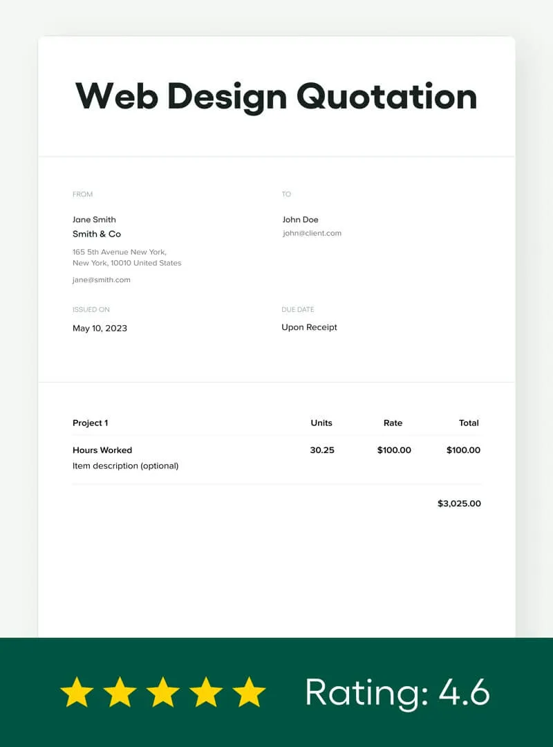 Website Design Quote Template - Bonsai