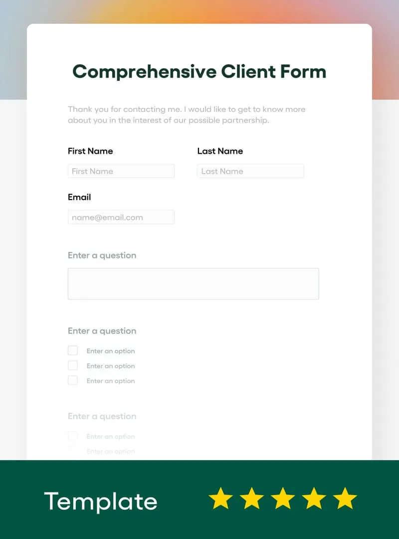 Client Intake Form Template - Bonsai