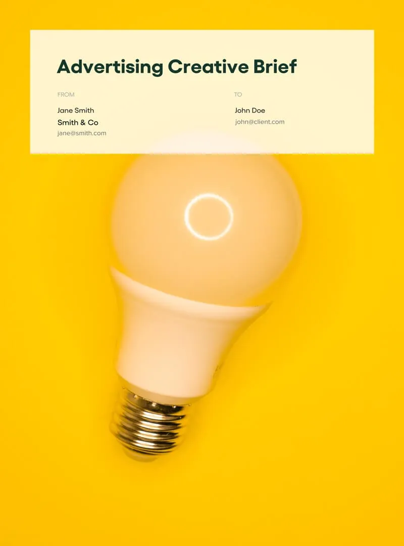 Advertising Creative Brief Template - Bonsai