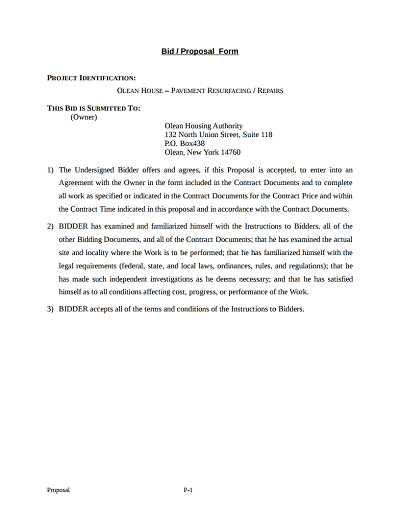 Modèle de proposition d'offre