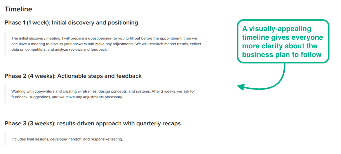 Comment présenter le calendrier d'un projet dans une proposition commerciale