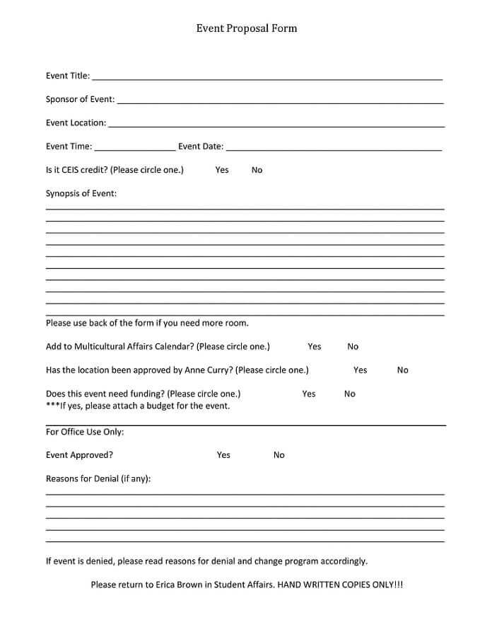 Exemple de proposition de conception d'événement