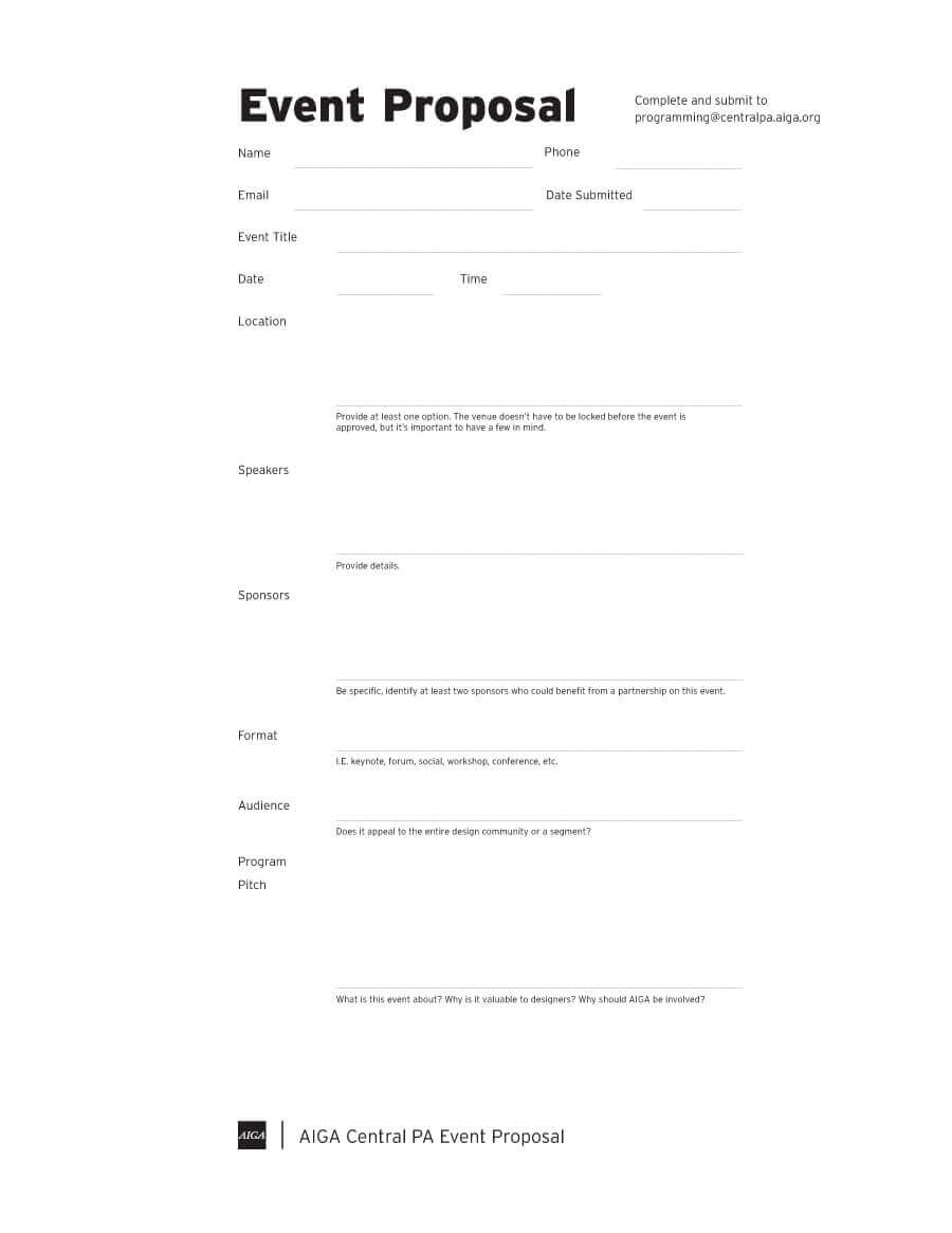 Exemple de modèle de proposition d'événement de templatelab