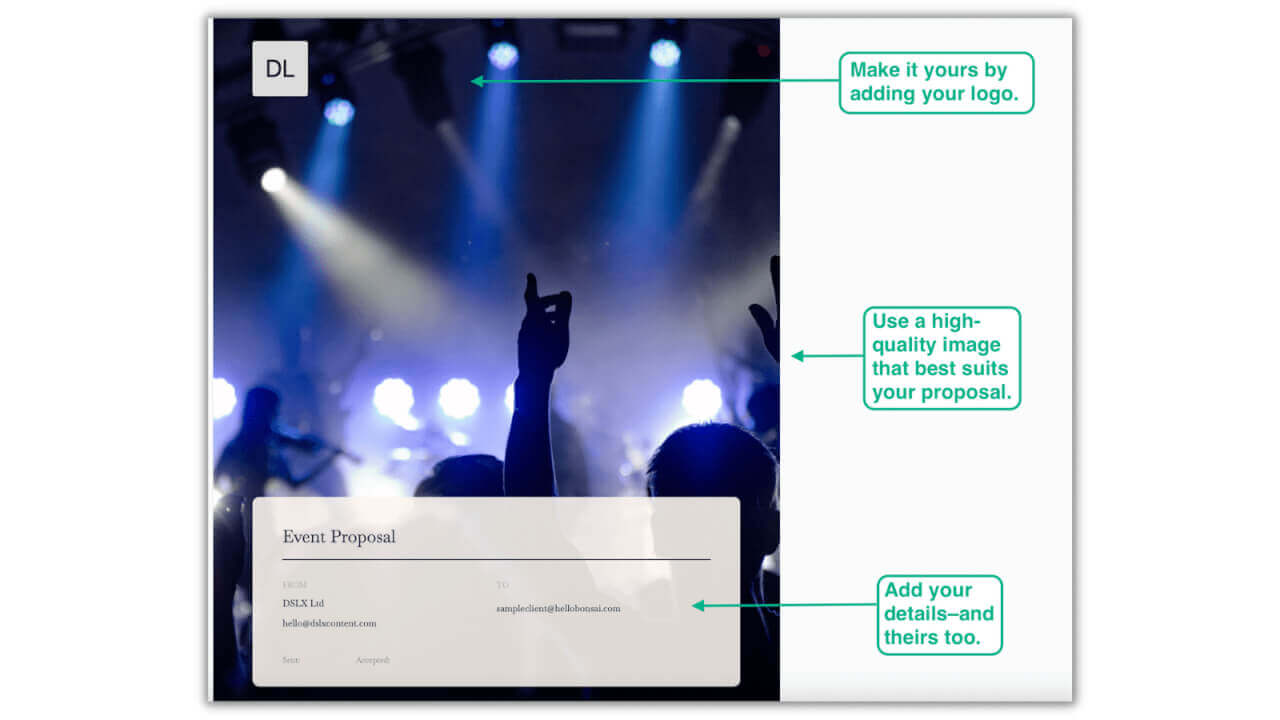 Modèle de proposition d'événement - Page de couverture