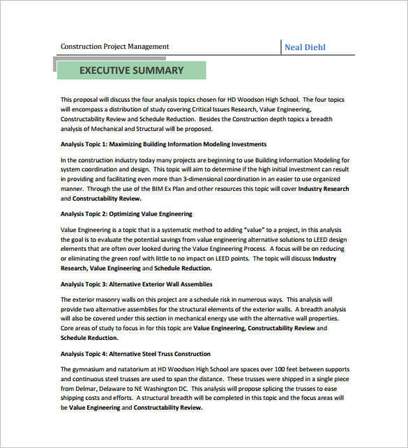 Exemple de modèle de proposition de gestion de projet