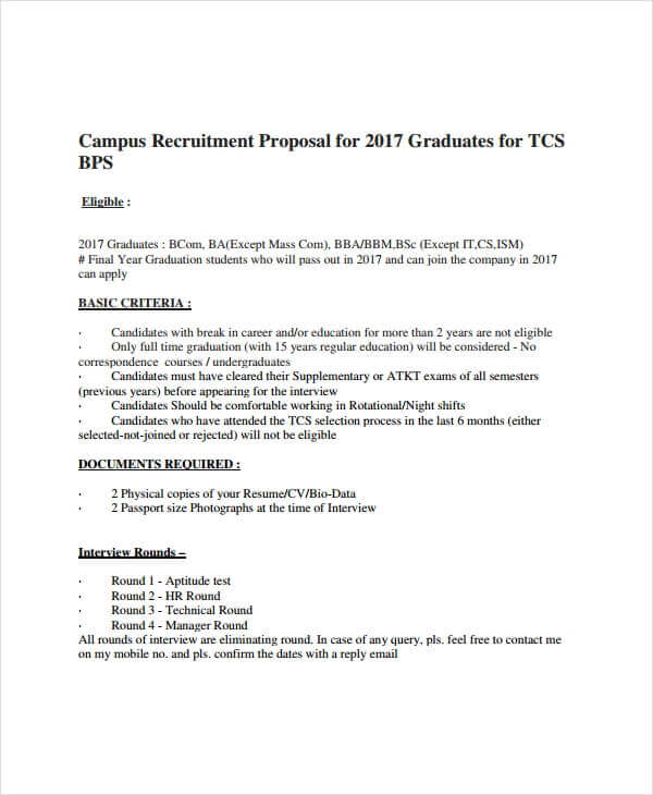 Modèle de proposition de recrutement