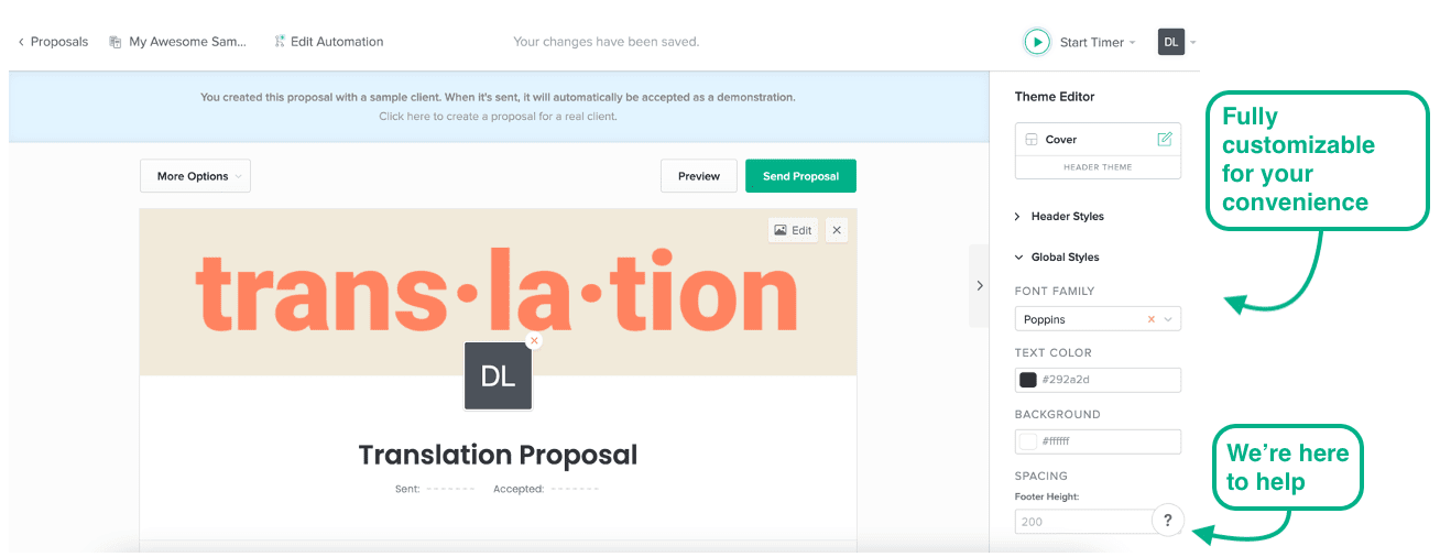 Modèle de proposition de traduction de Bonsai