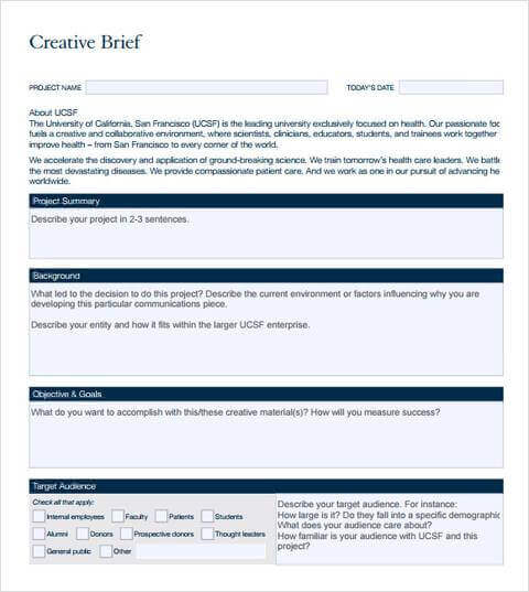 Modèle de brief créatif