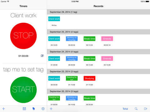 Flux de travail de l'application Log Hours