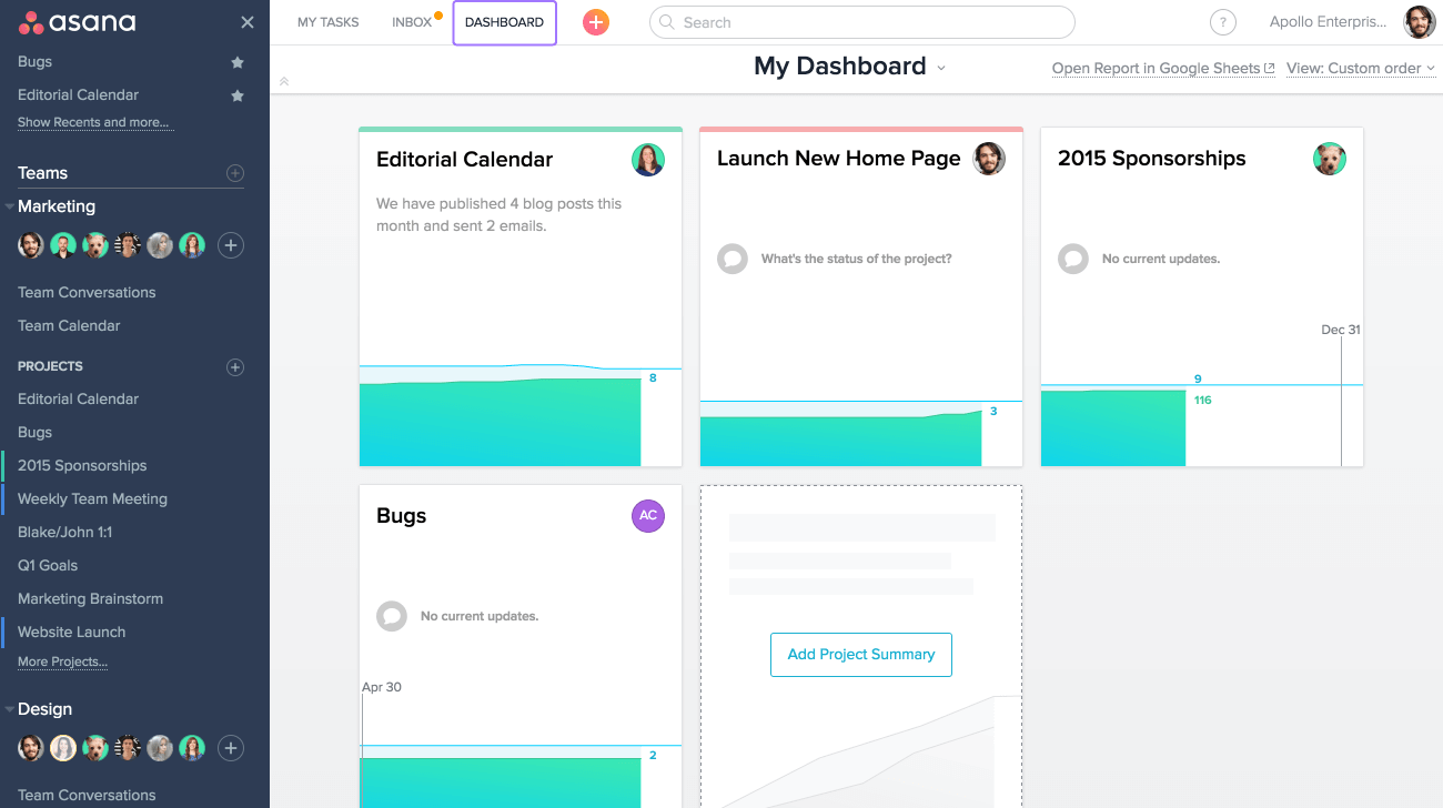 Gestion de projet Asana