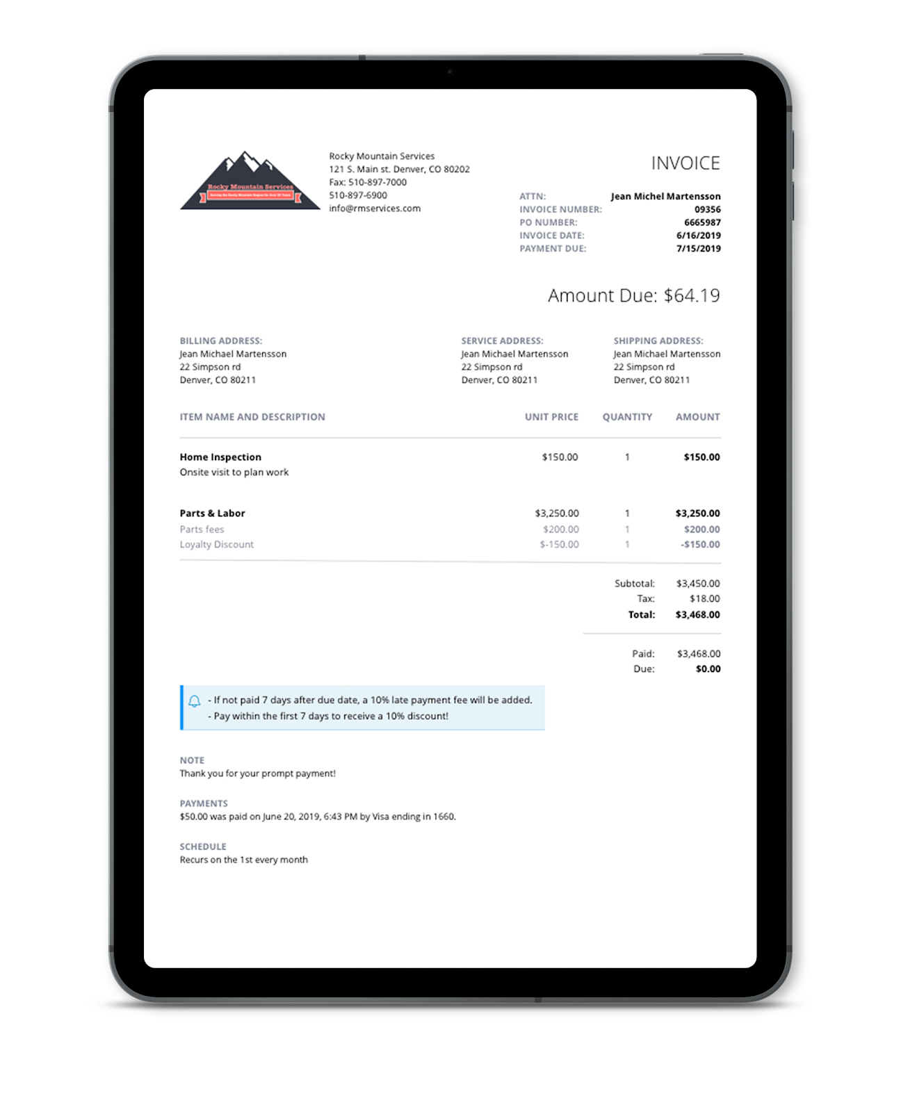 PaySimple invoicing software