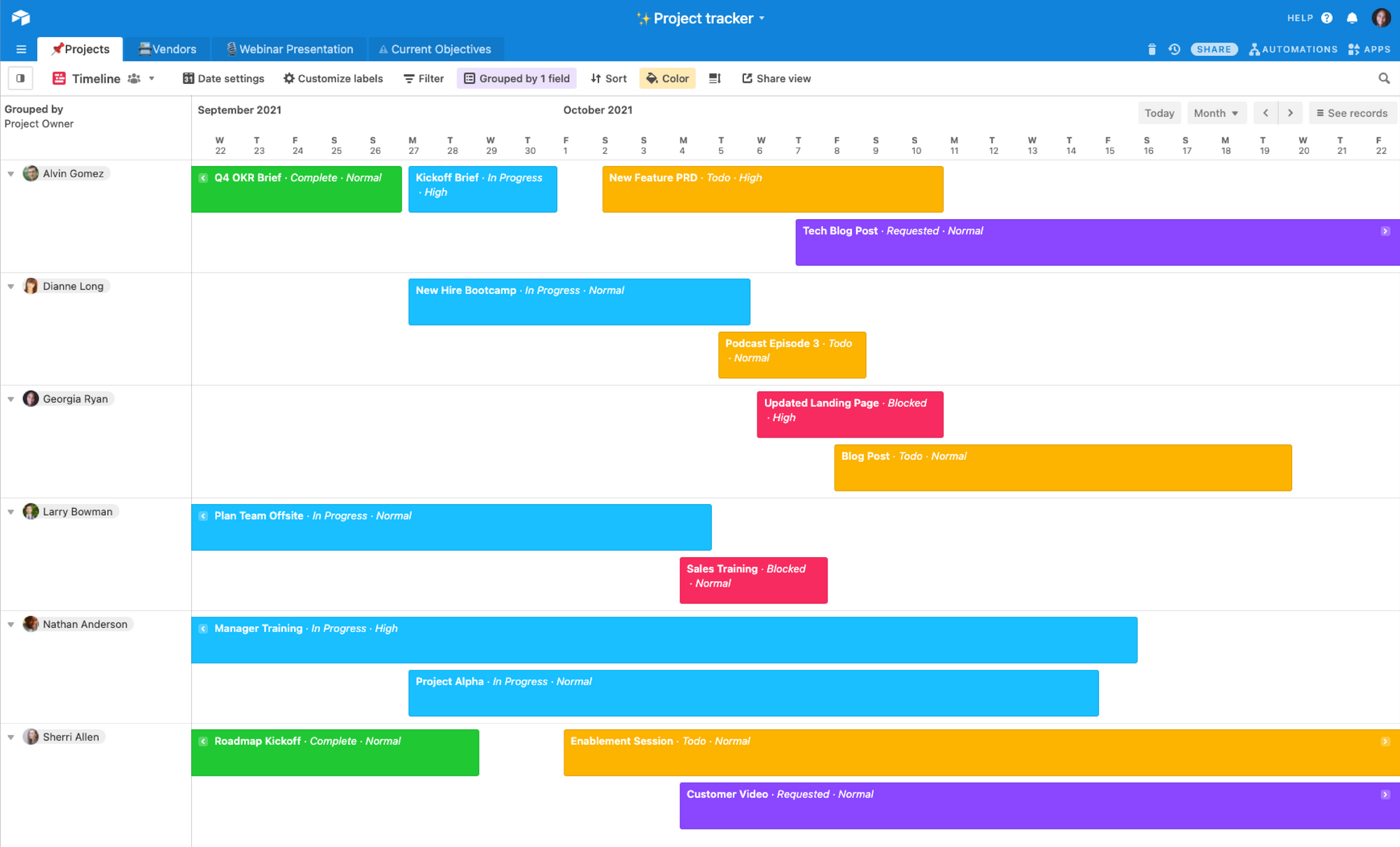 Introducing Airtable's New Timeline View | Airtable Blog