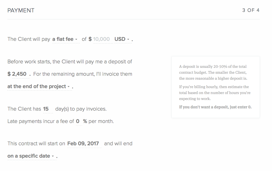 Interface des contrats Bonsai