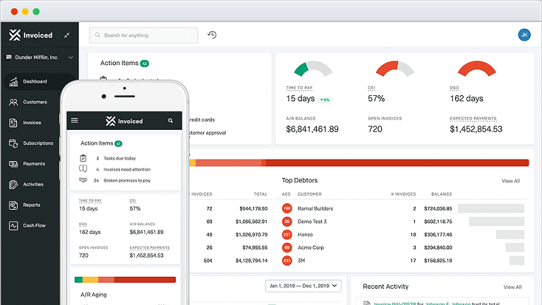 Tableau de bord facturé