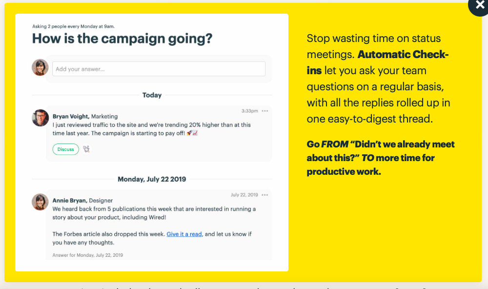 Flux de travail du projet Basecamp