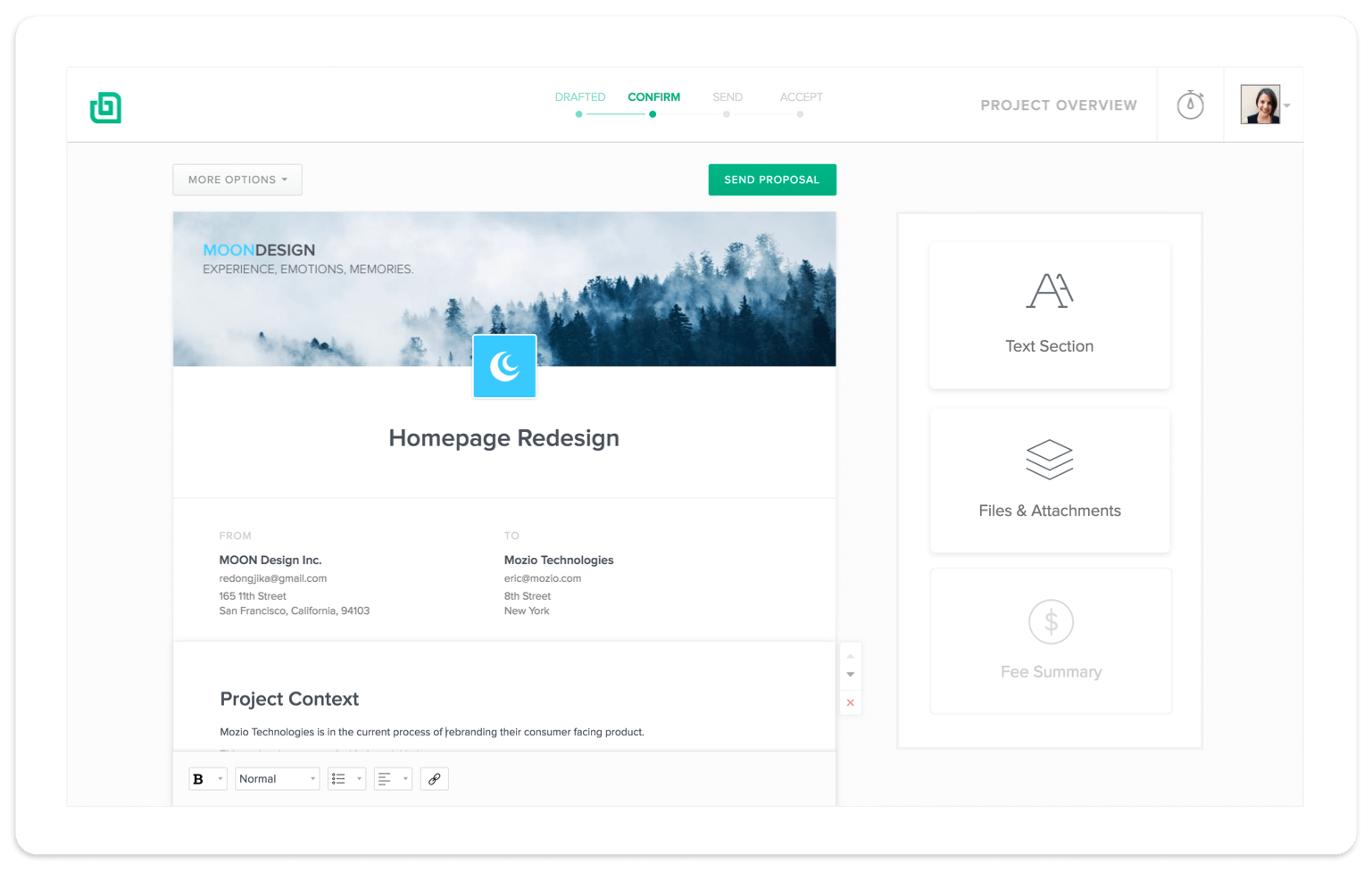 Modèle de proposition de conception freelance