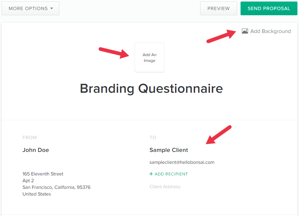 customize the proposal